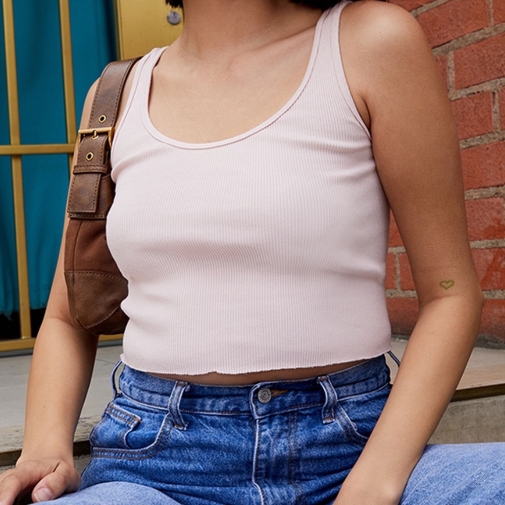 John Galt Pink Sheena Cropped Tank Top
